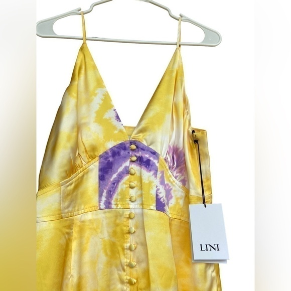 NWT LINI womens noelle satin V neck maxi dress - Picture 6 of 9